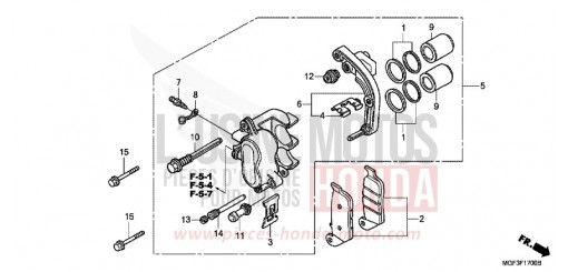 ETRIER DE FREIN ARRIERE FJS600AB de 2011